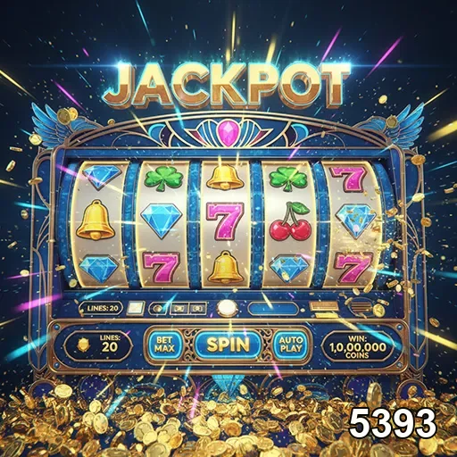 Imagem de um caça-níquel, símbolo de jogos de azar, com detalhes do site 5393 sobre slots e entretenimento